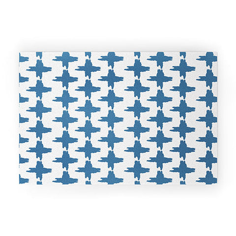 Allyson Johnson Bohemian Indigo ikat 2 Welcome Mat