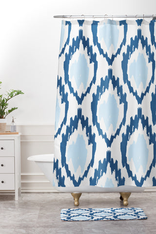 Allyson Johnson Bohemian Indigo iKat Shower Curtain And Mat