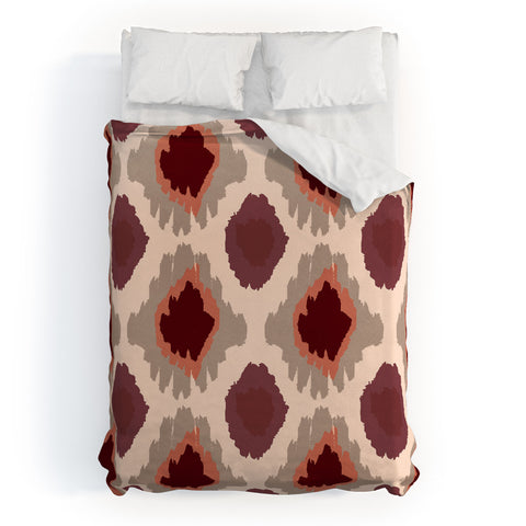 Allyson Johnson Bohemian Marsala ikat Duvet Cover