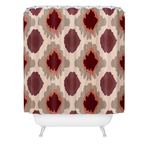 Allyson Johnson Bohemian Marsala ikat Shower Curtain