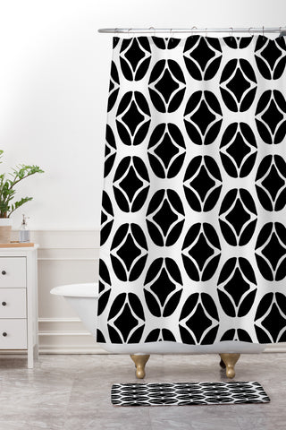 Allyson Johnson Bohemian Mod Black Shower Curtain And Mat