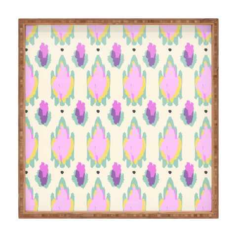 Allyson Johnson Bohemian Purple ikat 2 Square Tray