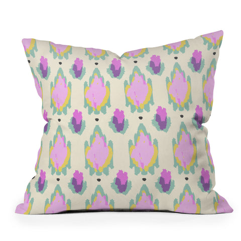 Allyson Johnson Bohemian Purple ikat 2 Throw Pillow
