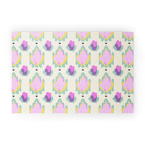 Allyson Johnson Bohemian Purple ikat 2 Welcome Mat