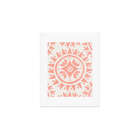 Allyson Johnson Boho Medallion Coral Art Print