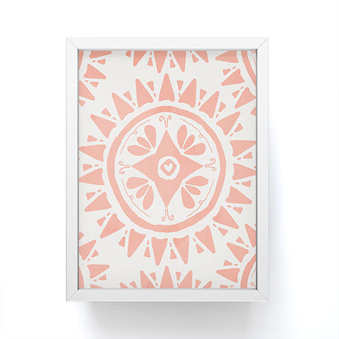 Allyson Johnson Boho Medallion Coral Framed Mini Art Print