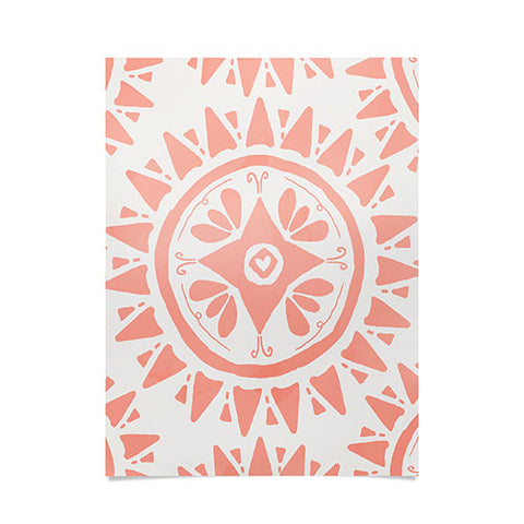 Allyson Johnson Boho Medallion Coral Poster