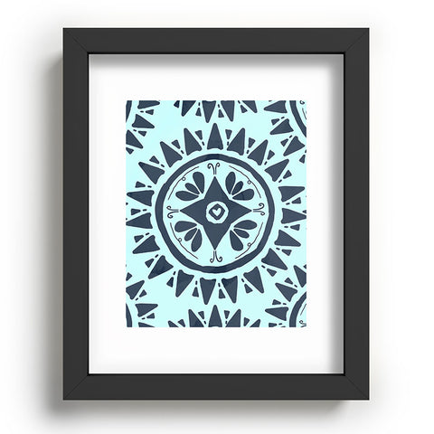 Allyson Johnson Boho Medallion Navy Recessed Framing Rectangle