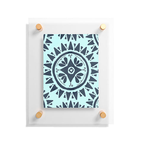 Allyson Johnson Boho Medallion Navy Floating Acrylic Print