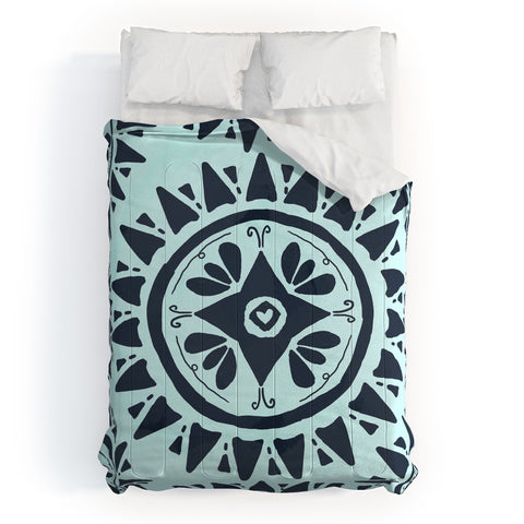 Allyson Johnson Boho Medallion Navy Comforter