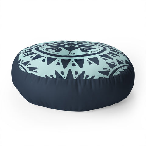 Allyson Johnson Boho Medallion Navy Floor Pillow Round