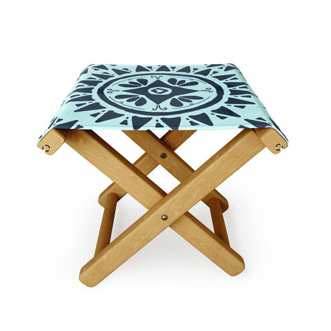 Allyson Johnson Boho Medallion Navy Folding Stool