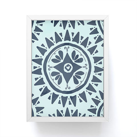 Allyson Johnson Boho Medallion Navy Framed Mini Art Print