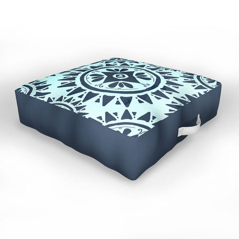 Allyson Johnson Boho Medallion Navy Outdoor Floor Cushion
