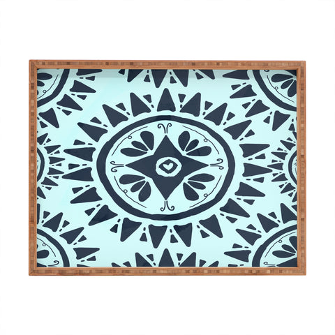 Allyson Johnson Boho Medallion Navy Rectangular Tray