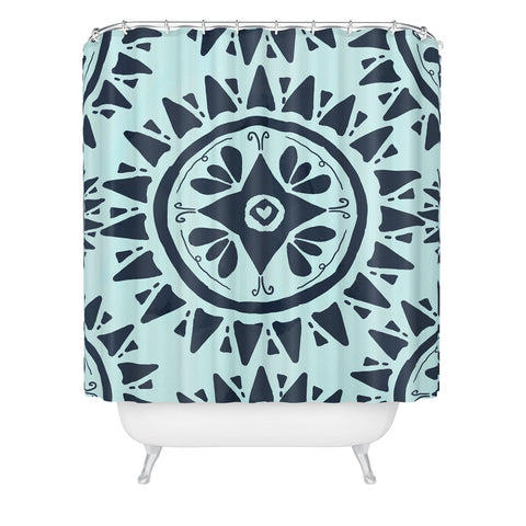 Allyson Johnson Boho Medallion Navy Shower Curtain
