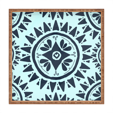 Allyson Johnson Boho Medallion Navy Square Tray