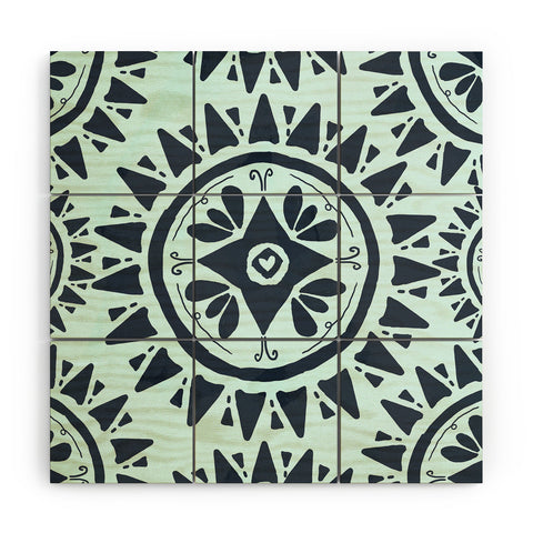 Allyson Johnson Boho Medallion Navy Wood Wall Mural