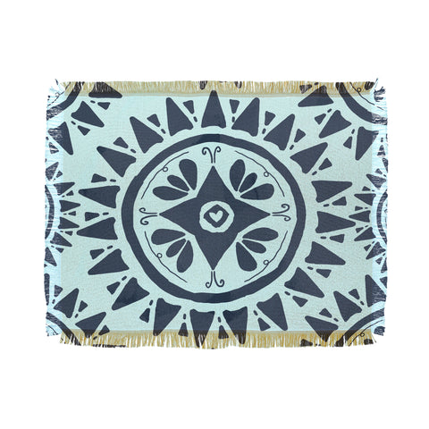 Allyson Johnson Boho Medallion Navy Throw Blanket