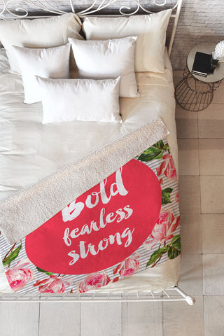 Allyson Johnson Bold and fearless Fleece Throw Blanket