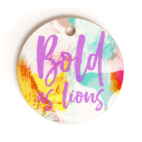 Allyson Johnson Bold As Lions Abstract Cutting Board Round