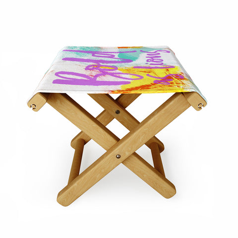 Allyson Johnson Bold As Lions Abstract Folding Stool