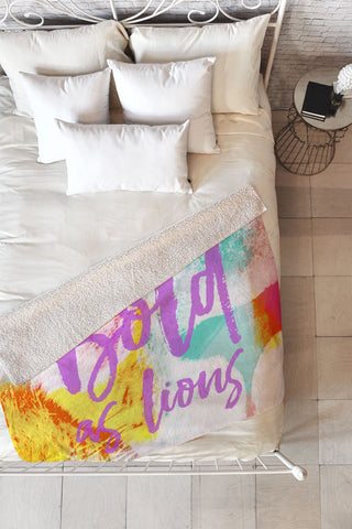 Allyson Johnson Bold As Lions Abstract Fleece Throw Blanket