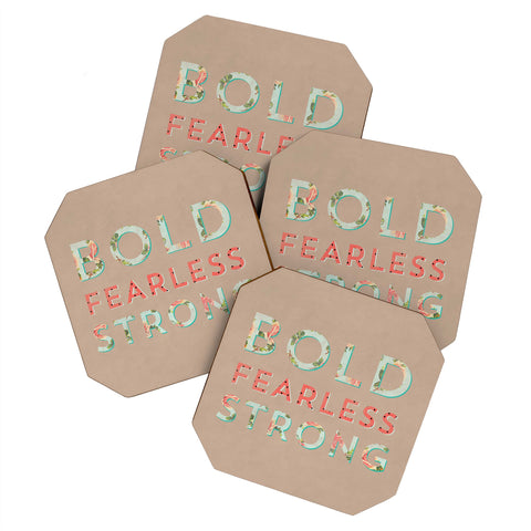 Allyson Johnson Bold Fearless And Strong Coaster Set