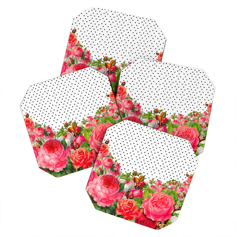 Allyson Johnson Bold Floral And Dots Coaster Set