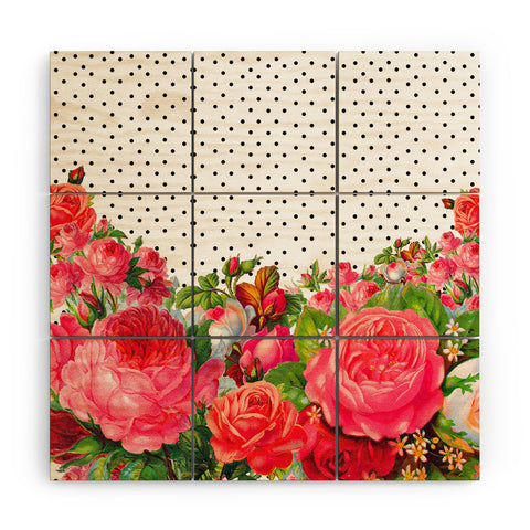 Allyson Johnson Bold Floral And Dots Wood Wall Mural