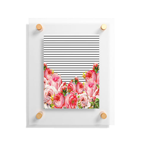 Allyson Johnson Bold Floral and stripes Floating Acrylic Print