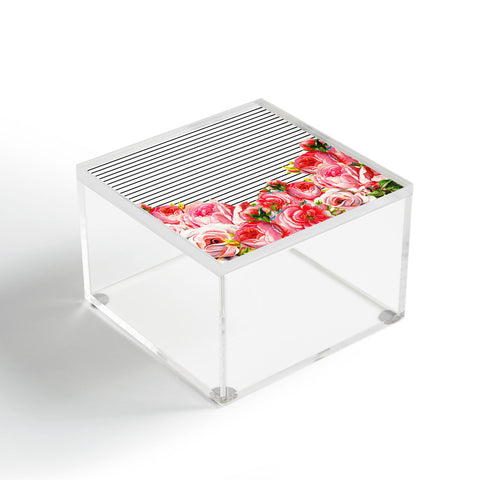 Allyson Johnson Bold Floral and stripes Acrylic Box