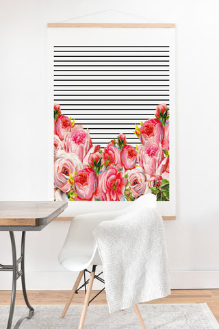 Allyson Johnson Bold Floral and stripes Art Print And Hanger