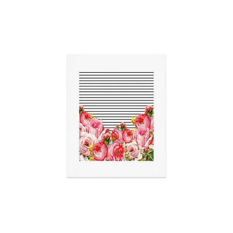 Allyson Johnson Bold Floral and stripes Art Print