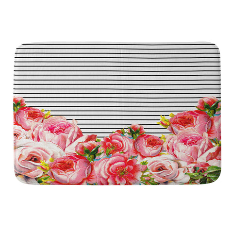 Allyson Johnson Bold Floral and stripes Memory Foam Bath Mat