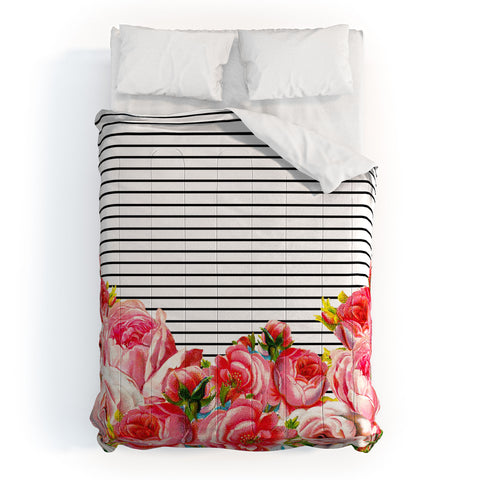 Allyson Johnson Bold Floral and stripes Comforter