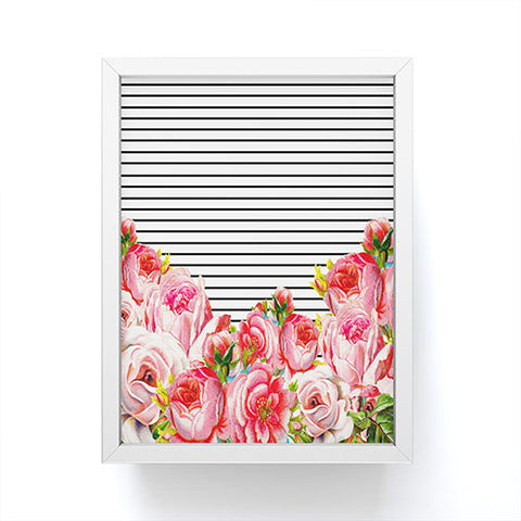 Allyson Johnson Bold Floral and stripes Framed Mini Art Print