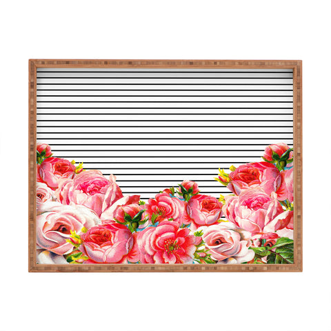 Allyson Johnson Bold Floral and stripes Rectangular Tray