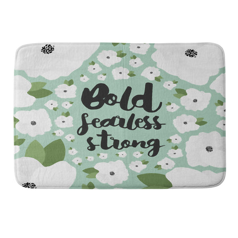 Allyson Johnson Bold Floral Mint Memory Foam Bath Mat