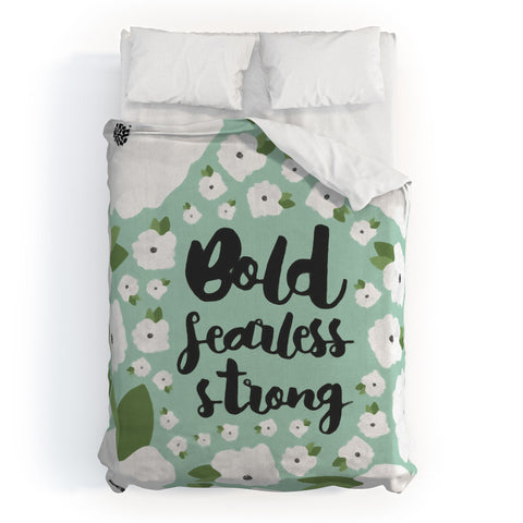 Allyson Johnson Bold Floral Mint Duvet Cover