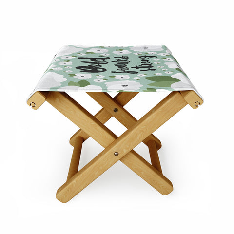Allyson Johnson Bold Floral Mint Folding Stool