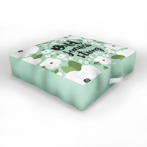 Allyson Johnson Bold Floral Mint Outdoor Floor Cushion