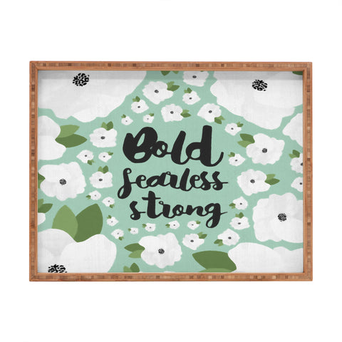 Allyson Johnson Bold Floral Mint Rectangular Tray