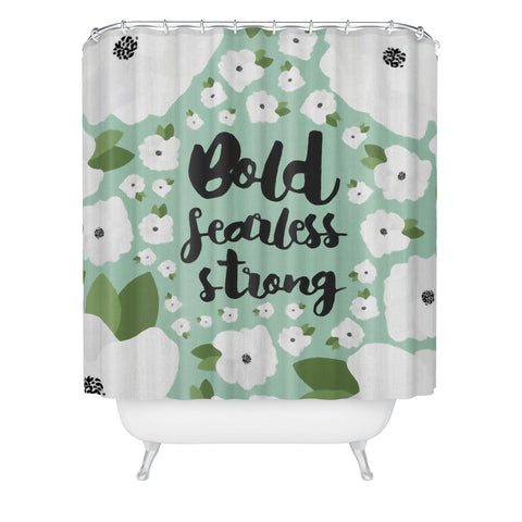 Allyson Johnson Bold Floral Mint Shower Curtain