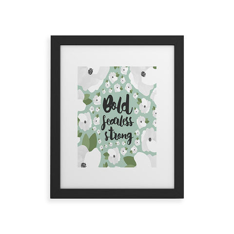 Allyson Johnson Bold Floral Mint Framed Art Print