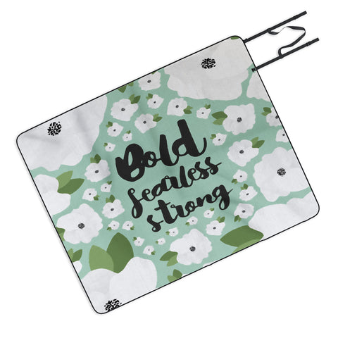 Allyson Johnson Bold Floral Mint Picnic Blanket