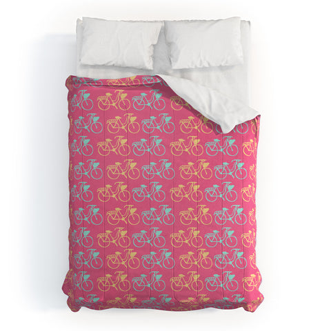 Allyson Johnson Bright Bikes Comforter