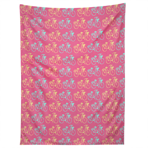 Allyson Johnson Bright Bikes Tapestry