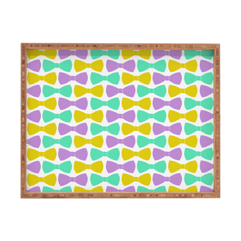 Allyson Johnson Bright Bow Ties Rectangular Tray