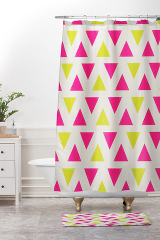 Allyson Johnson Bright Neon Shower Curtain And Mat